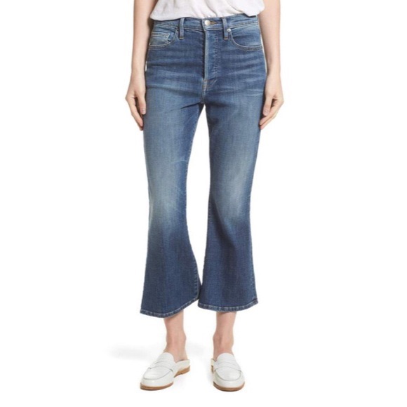 Nwot Frame Le Crop Flare High Waist Jeans